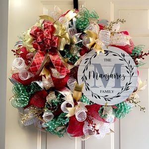 Customized Christmas Wreath.